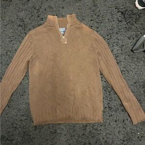 Polo Jean Co Men's Brown Quarter-Zip Sweater